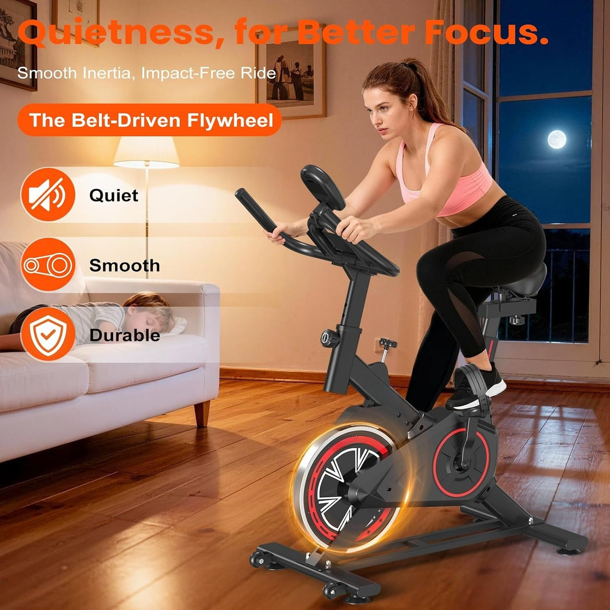 Low Noise Home Indoor Cycling Exercise Bike