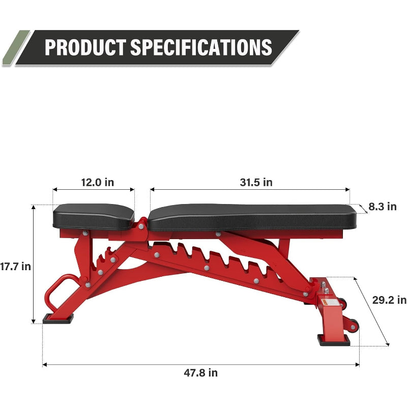 Heavy Duty Adjustable Gym Weight Bench