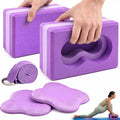 Foam Yoga Block Strap Knee Pad Set