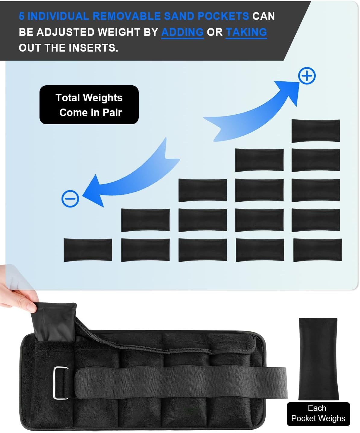 Adjustable Removable Workout Ankle Weights