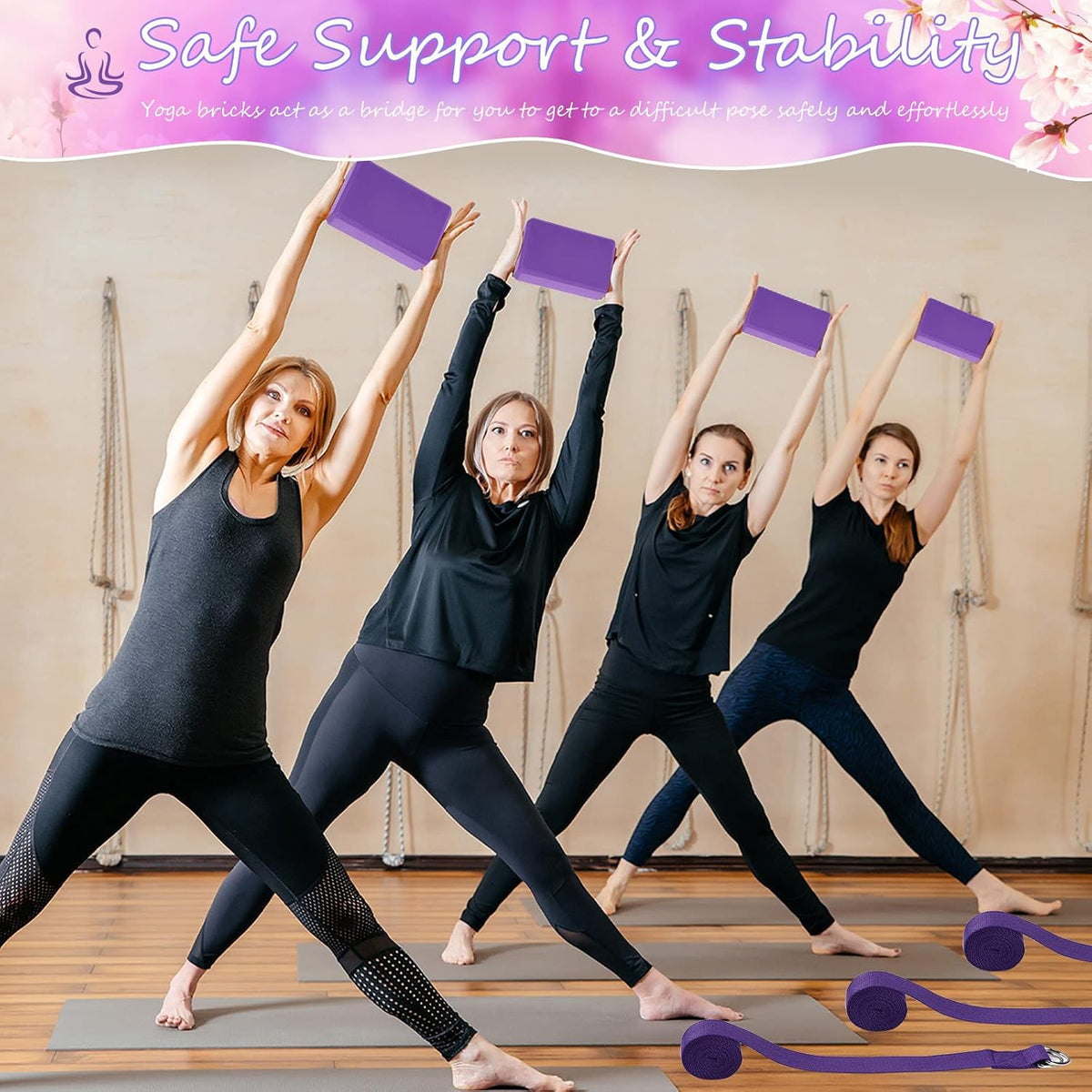 EVA Foam Yoga Block Strap Training Set