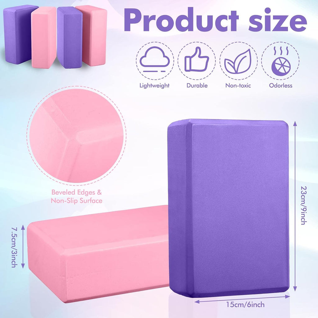 EVA Foam Yoga Block Cotton Strap Set