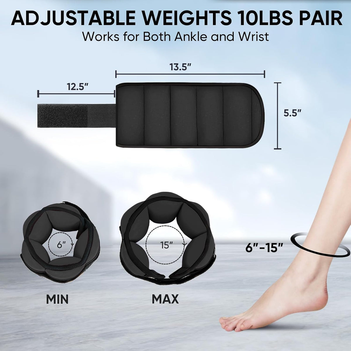 Adjustable Fitness Ankle Weight Straps