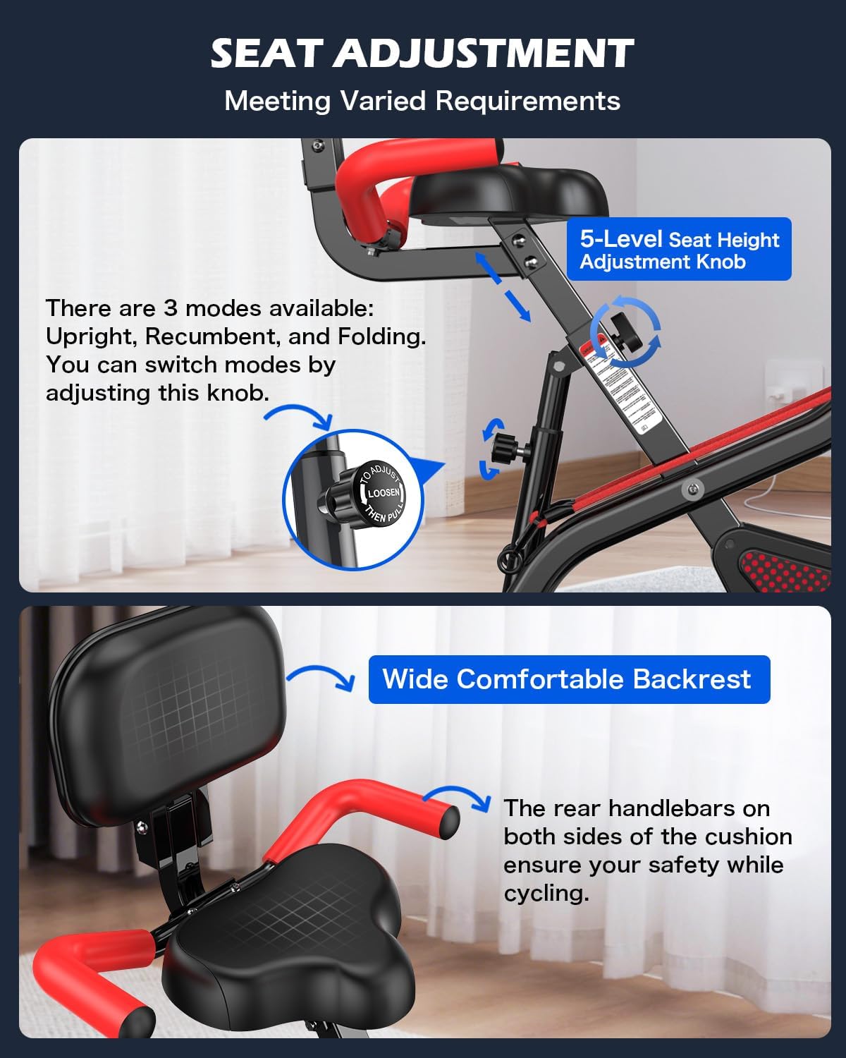 Foldable Magnetic Home Indoor Exercise Bike