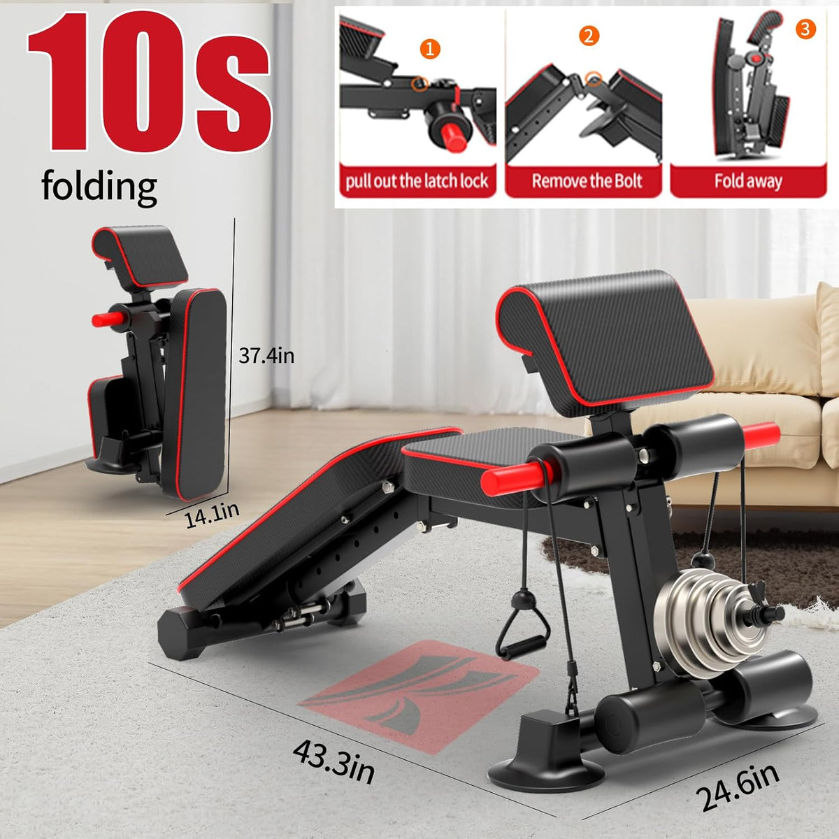 Foldable Steel Home Gym Weight Bench