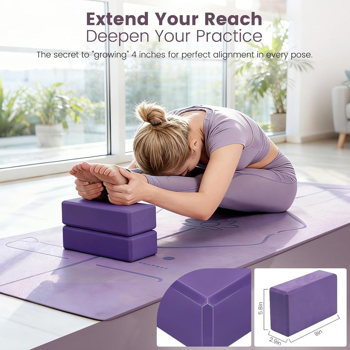 Non Slip Yoga Mat Block Starter Kit