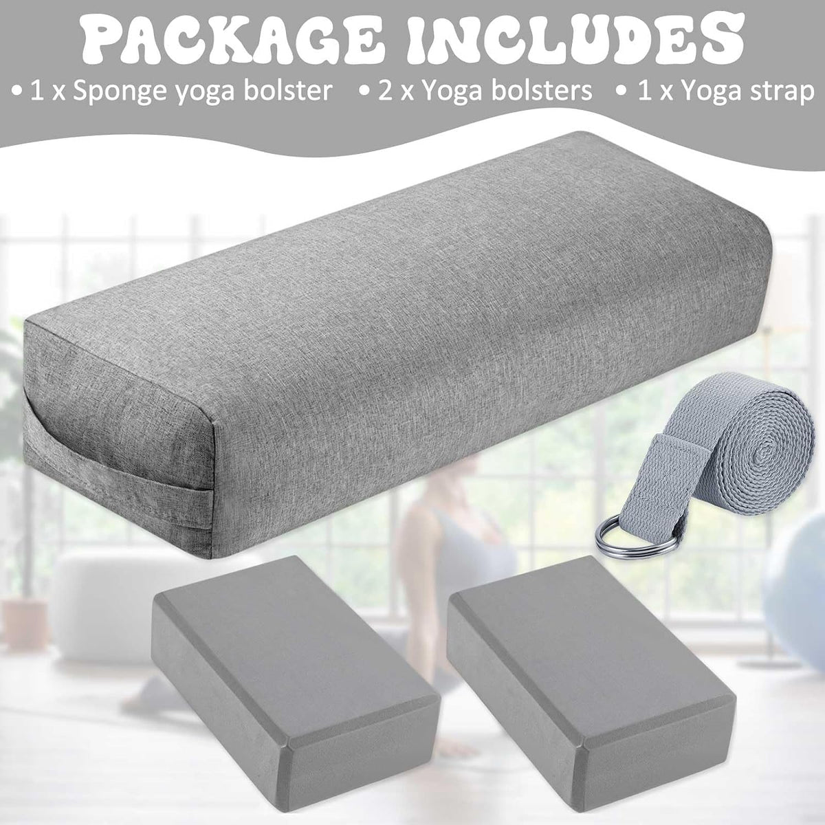 Washable Yoga Bolster Block Set