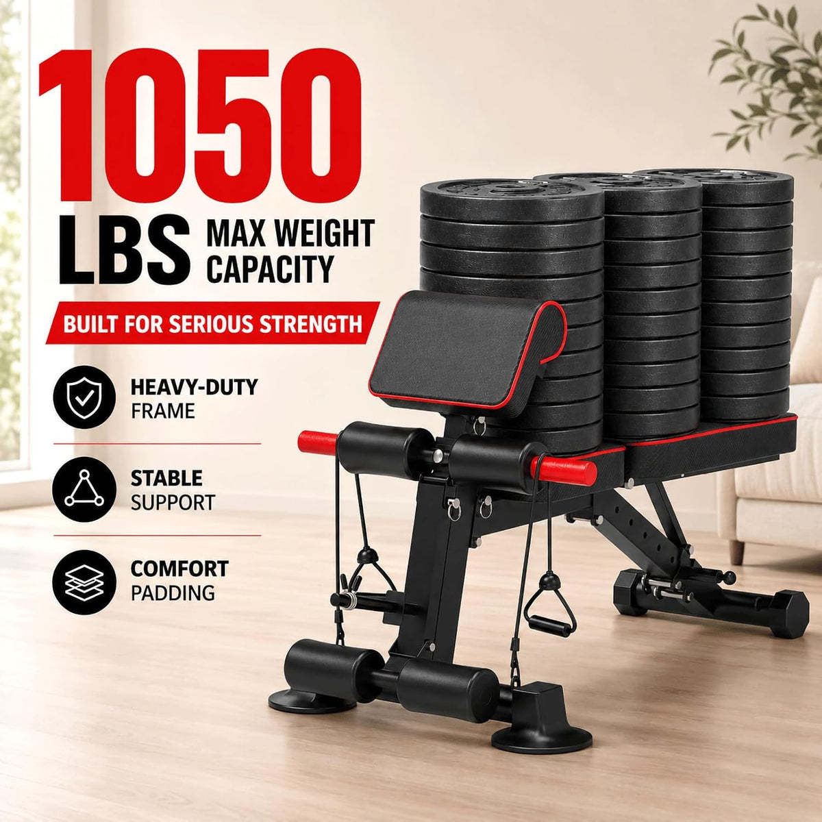 Foldable Steel Home Gym Weight Bench