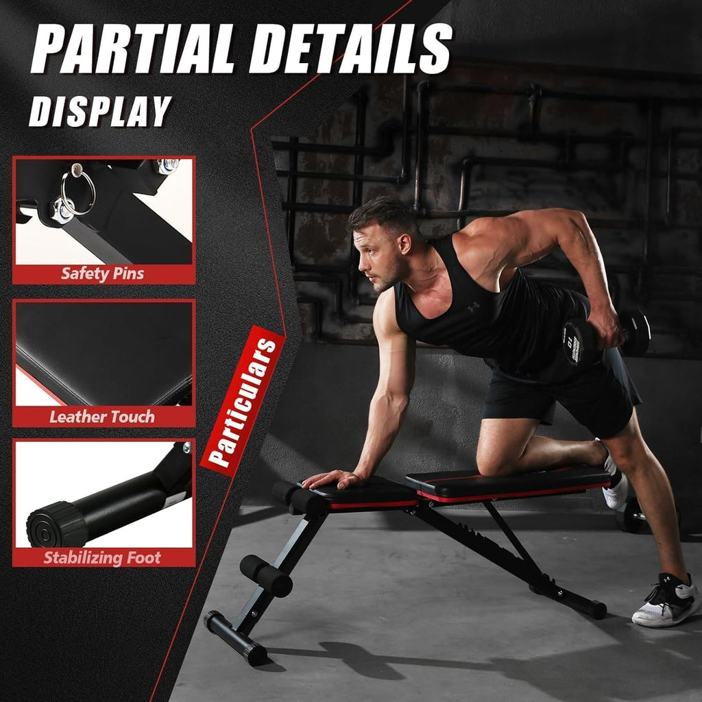 Foldable Adjustable Weight Gym Workout Bench