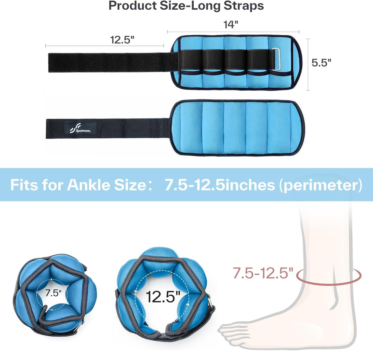 Adjustable Soft Neoprene Ankle Weights