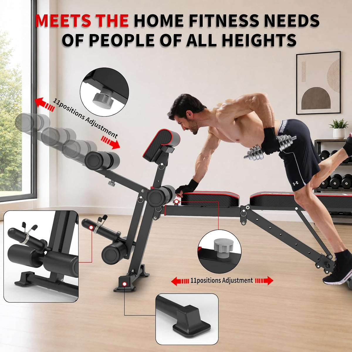 Foldable Heavy Home Gym Weight Bench