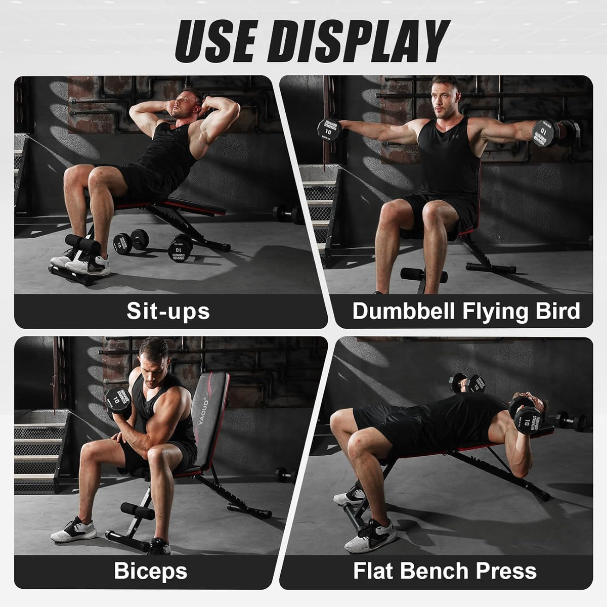 Foldable Adjustable Weight Gym Workout Bench