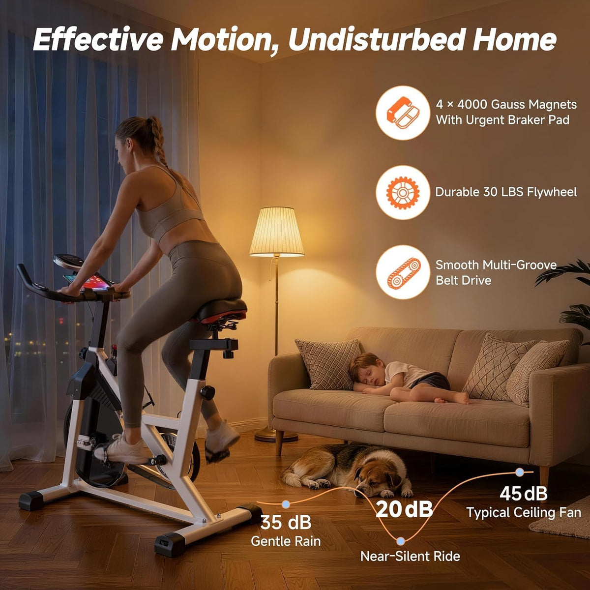 Magnetic Silent Indoor Cycling Exercise Bike
