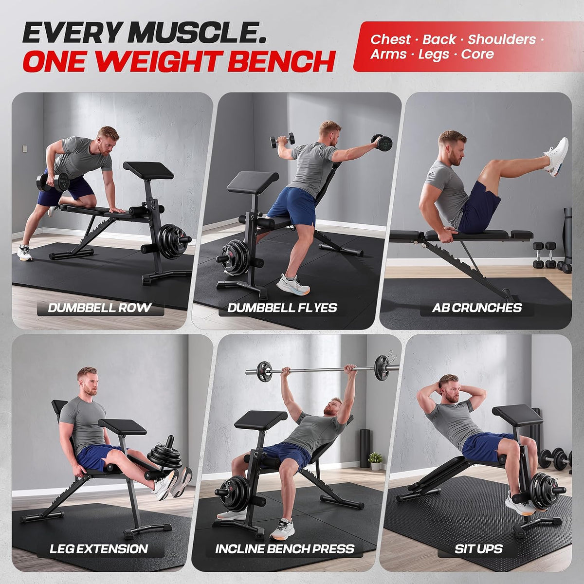 Foldable Multi-Function Weight Training Bench