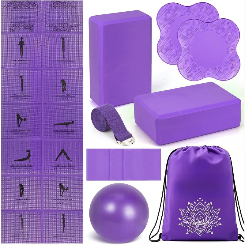 Non Slip Yoga Mat Block Starter Kit