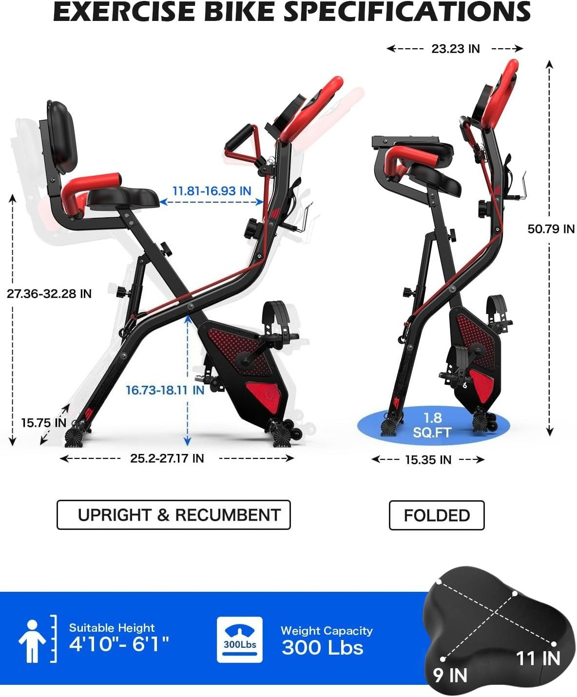 Foldable Magnetic Home Indoor Exercise Bike