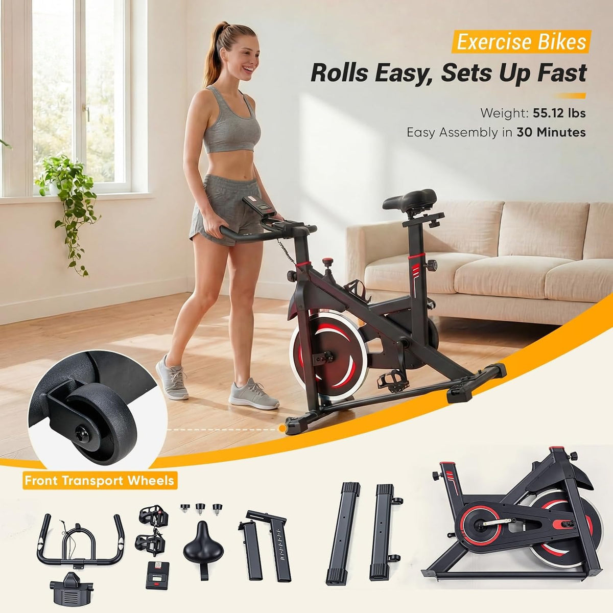 Low Noise App Home Indoor Exercise Bike