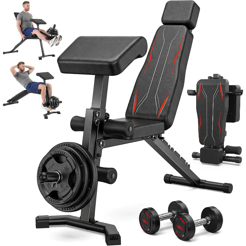 Foldable Multi-Function Weight Training Bench