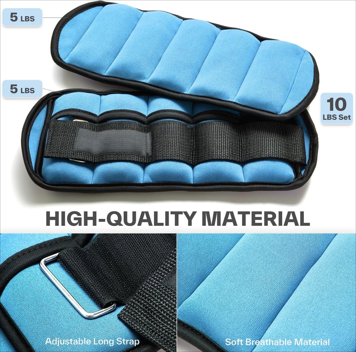 Adjustable Soft Neoprene Ankle Weights