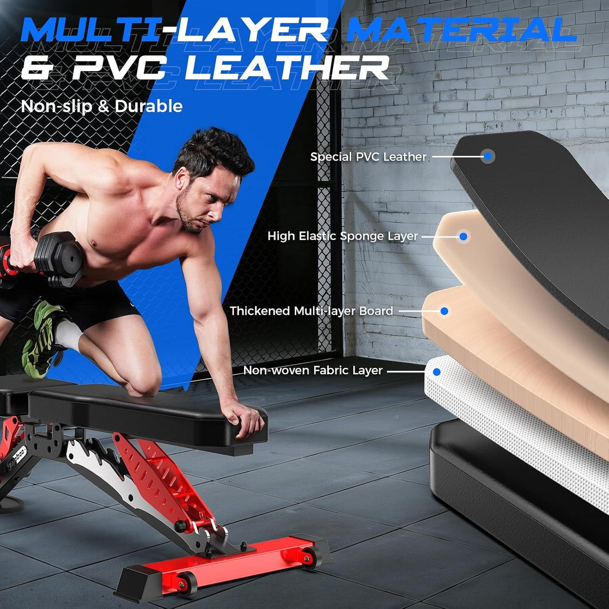 Heavy Duty Adjustable Weight Training Bench